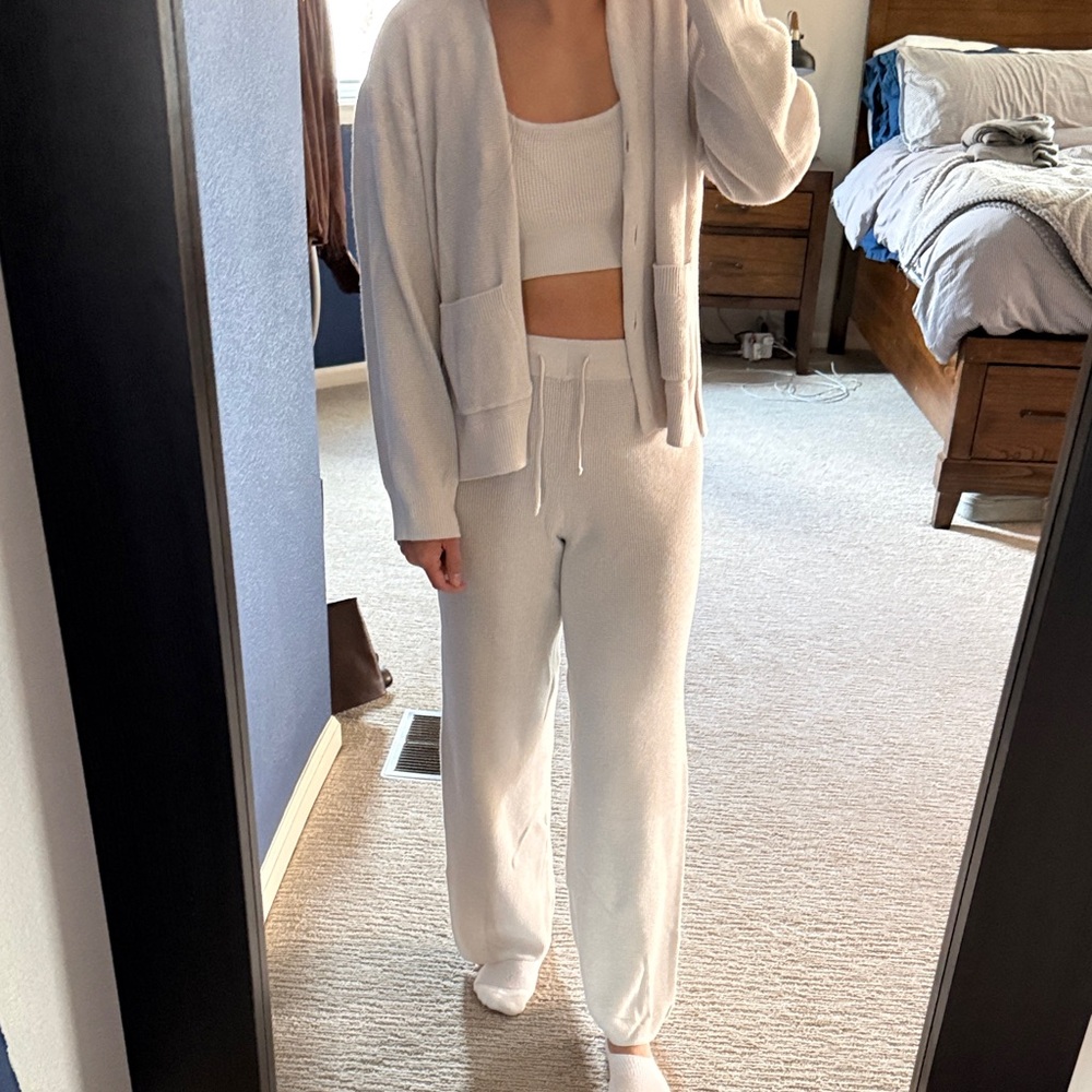 H&M Cream Knit Lounge Set size Small